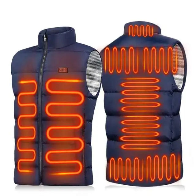 🔌⚡️New🔋9 Places 🔥Heated🔥Vest Men Women Usb Heated Jacket Heating Thermal Clothing🔥🔥