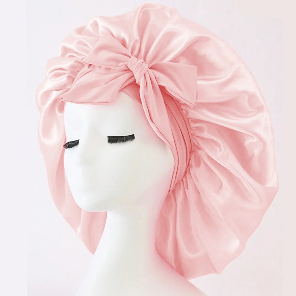 🎀Satin🎀 Bonnet Silk Bonnet Adjustable Bonne For Sleeping Hair Bonnet With Tie Band Bonnets For Women Men