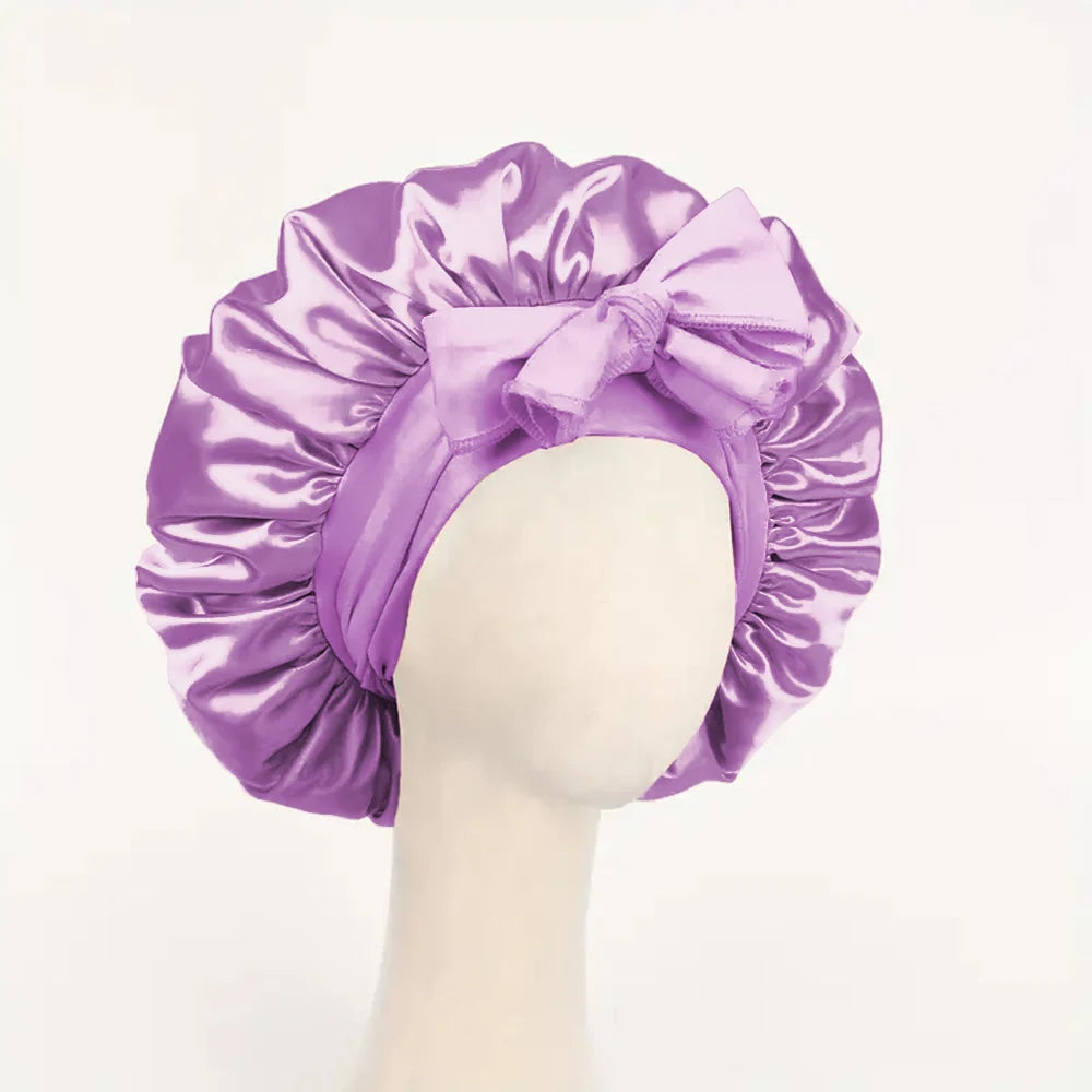 🎀Satin🎀 Bonnet Silk Bonnet Adjustable Bonne For Sleeping Hair Bonnet With Tie Band Bonnets For Women Men