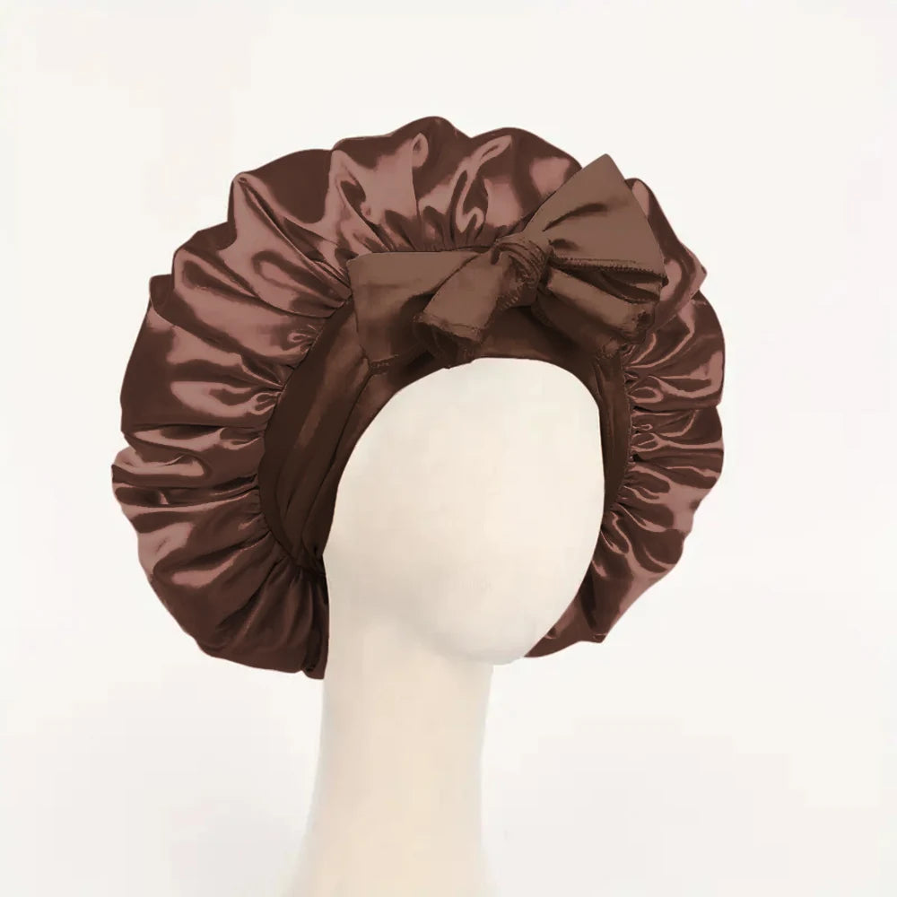 🎀Satin🎀 Bonnet Silk Bonnet Adjustable Bonne For Sleeping Hair Bonnet With Tie Band Bonnets For Women Men