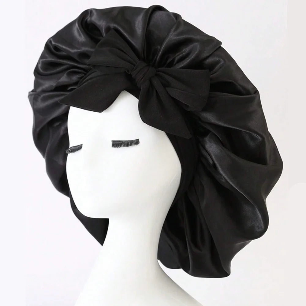 🎀Satin🎀 Bonnet Silk Bonnet Adjustable Bonne For Sleeping Hair Bonnet With Tie Band Bonnets For Women Men