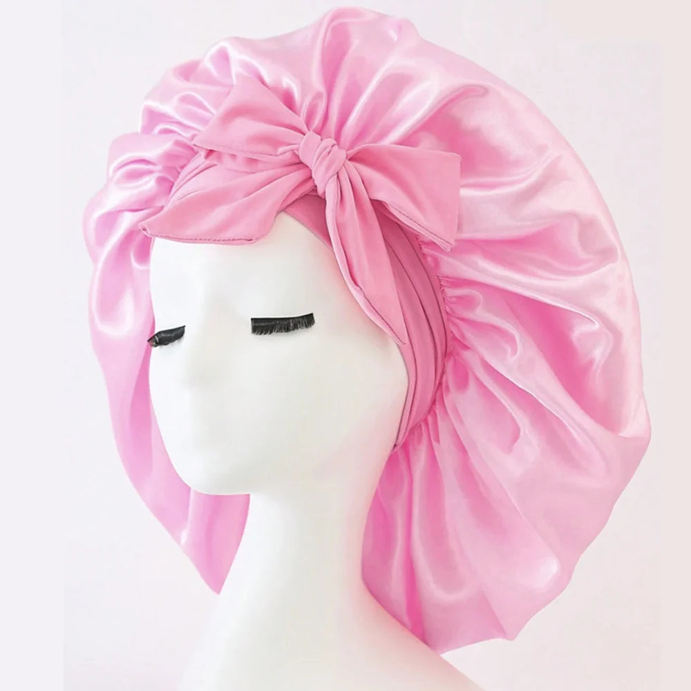 🎀Satin🎀 Bonnet Silk Bonnet Adjustable Bonne For Sleeping Hair Bonnet With Tie Band Bonnets For Women Men