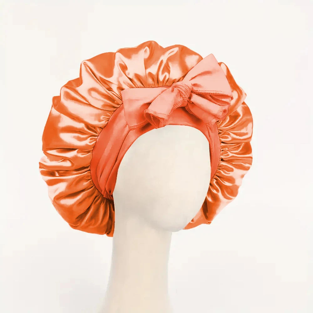 🎀Satin🎀 Bonnet Silk Bonnet Adjustable Bonne For Sleeping Hair Bonnet With Tie Band Bonnets For Women Men