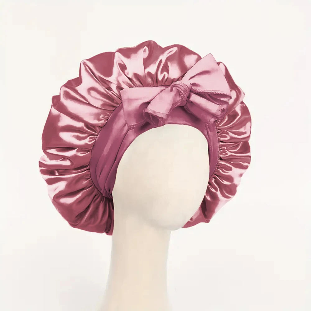 🎀Satin🎀 Bonnet Silk Bonnet Adjustable Bonne For Sleeping Hair Bonnet With Tie Band Bonnets For Women Men