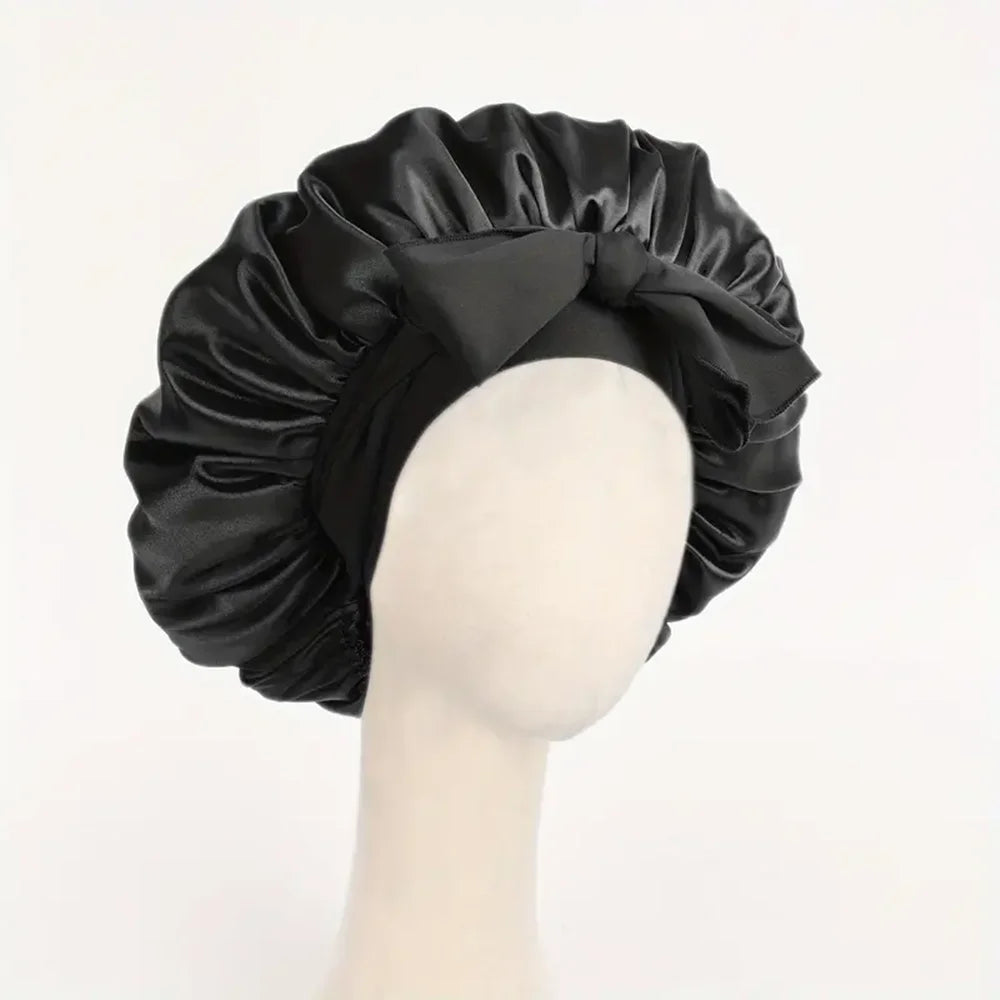 🎀Satin🎀 Bonnet Silk Bonnet Adjustable Bonne For Sleeping Hair Bonnet With Tie Band Bonnets For Women Men