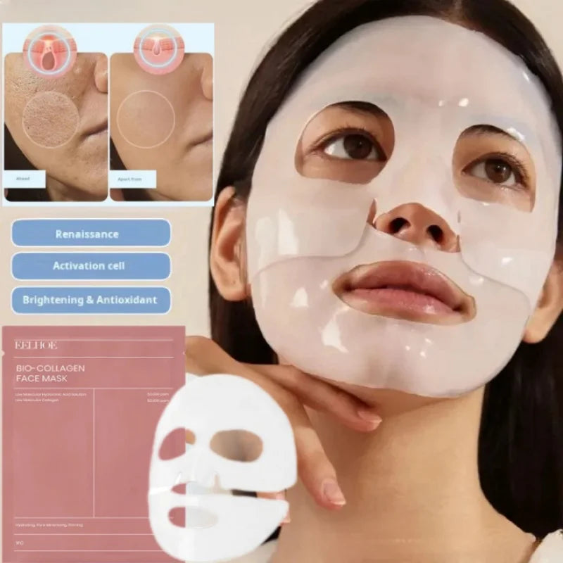 Bio 🧬Collagen Face Mask Shrink Pores Deep Hydrating Overnight Brightening Face Skin Care New