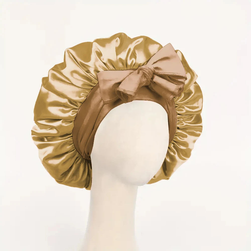 🎀Satin🎀 Bonnet Silk Bonnet Adjustable Bonne For Sleeping Hair Bonnet With Tie Band Bonnets For Women Men