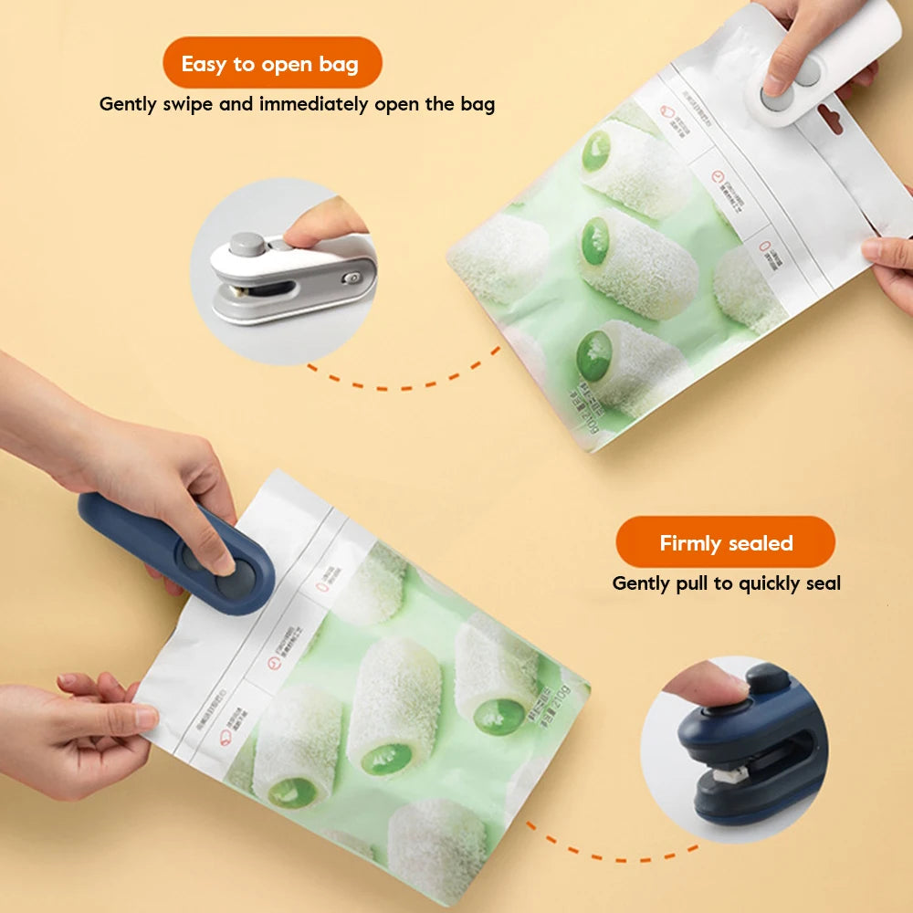 Portable Mini Plastic Bag Sealer Bags Thermal Sealant Handheld Food Sealing Machine USB Rechargeable Packaging Sealer