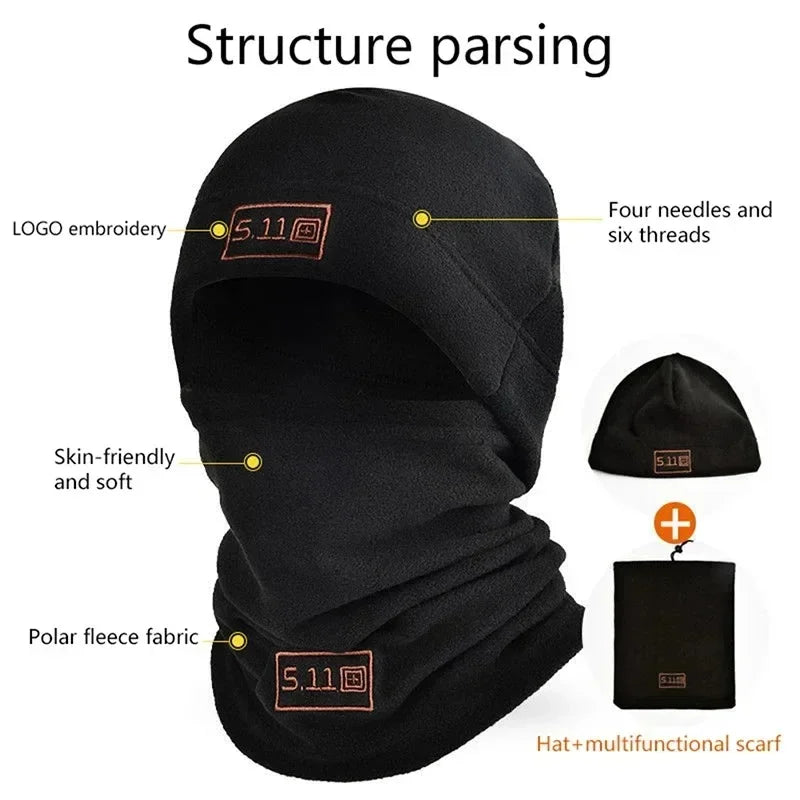 Men Face Mask Neck Warmer 🔥Polar Coral Fleece Balaclava Beanies 🥶🔥Thermal Head Cover Warm Sets Accessories