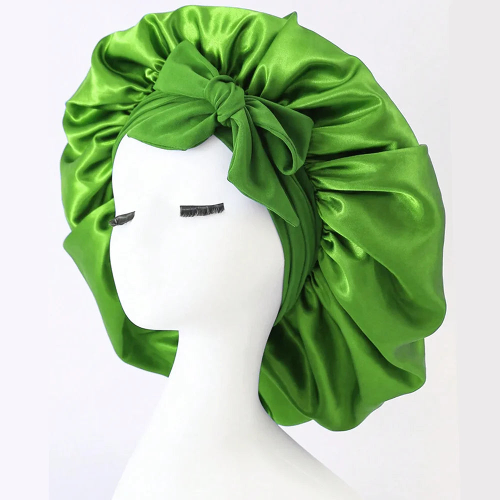 🎀Satin🎀 Bonnet Silk Bonnet Adjustable Bonne For Sleeping Hair Bonnet With Tie Band Bonnets For Women Men