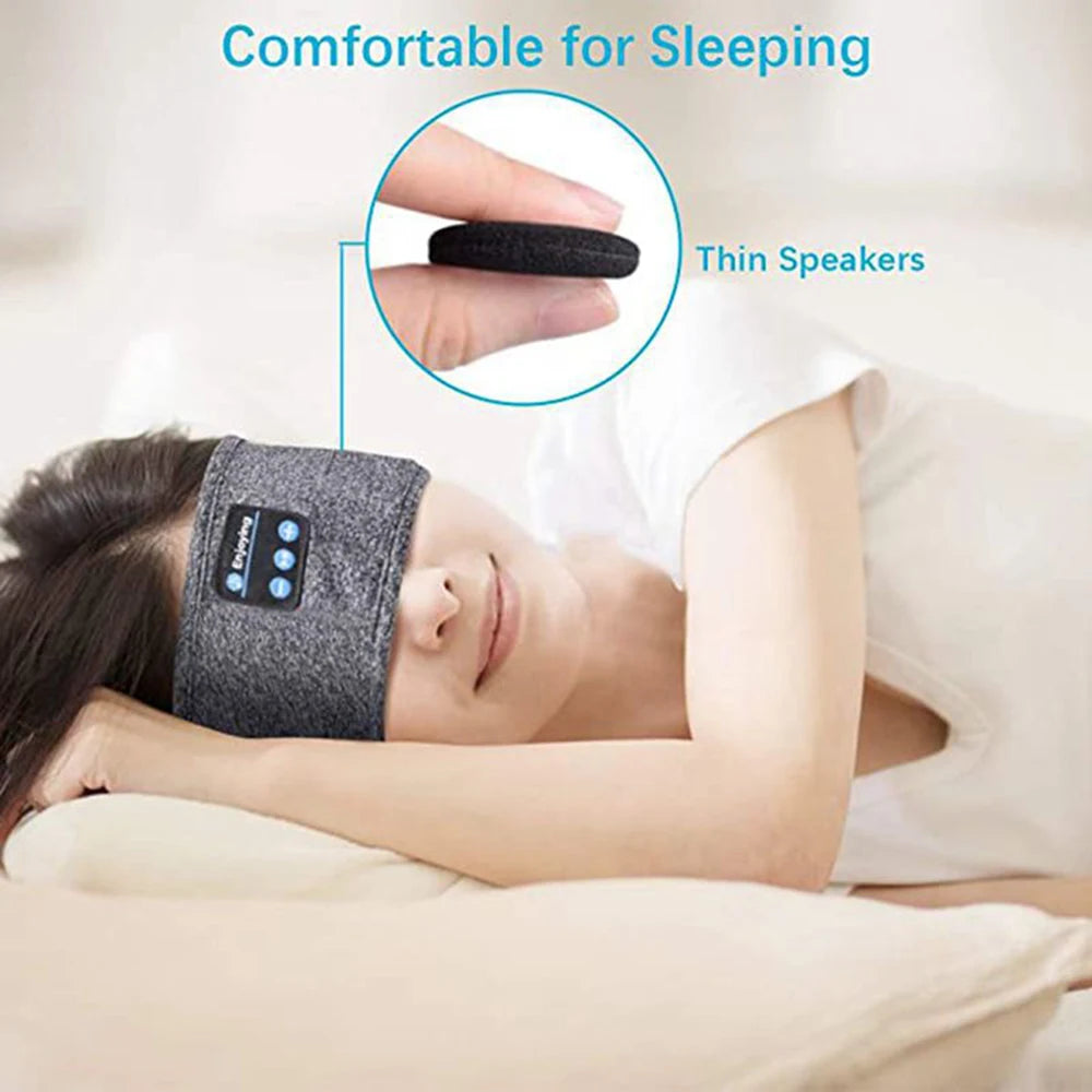 Bluetooth-Compatible Earphones Sports Sleeping Headband Elastic Wireless Headphones Music Eye Mask Wireless Eye Headset Headband